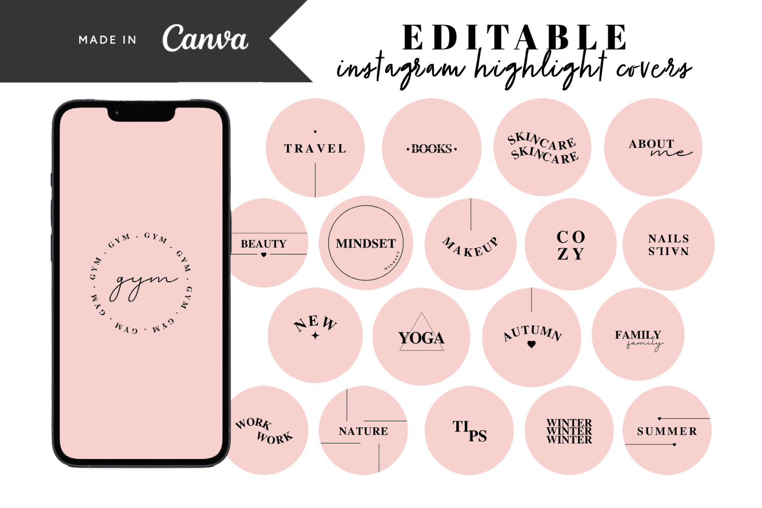 instagram template for story pink pink instagram story highlight covers canva template