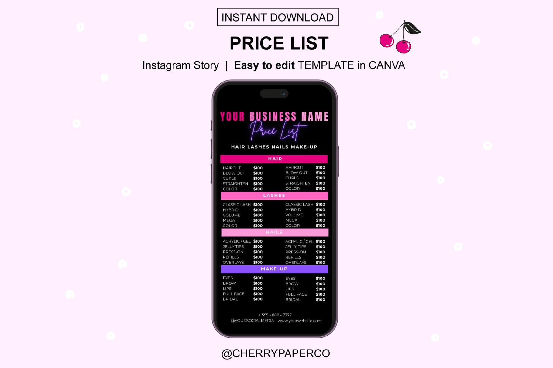 10 Instagram Story Template Eye — Beauty Aesthetic Canva Designs 2026 8 instagram story template eye price list flyer, canva template canva template