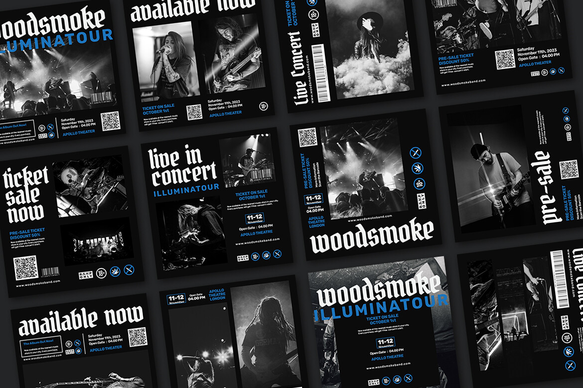 template instagram story konser rock music concert instagram post canva template