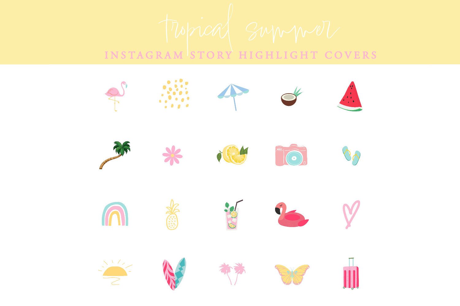 instagram story template tropical instagram story highlight cover canva template