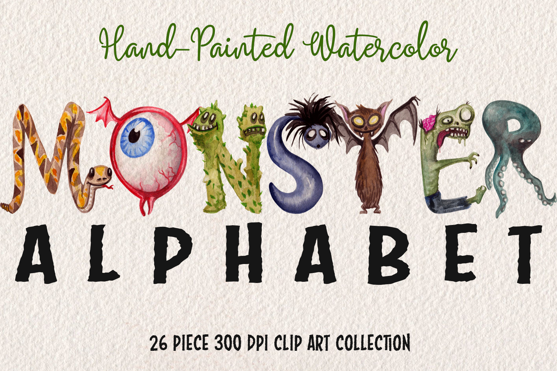 instagram template for story snow watercolor monster alphabet collection canva template