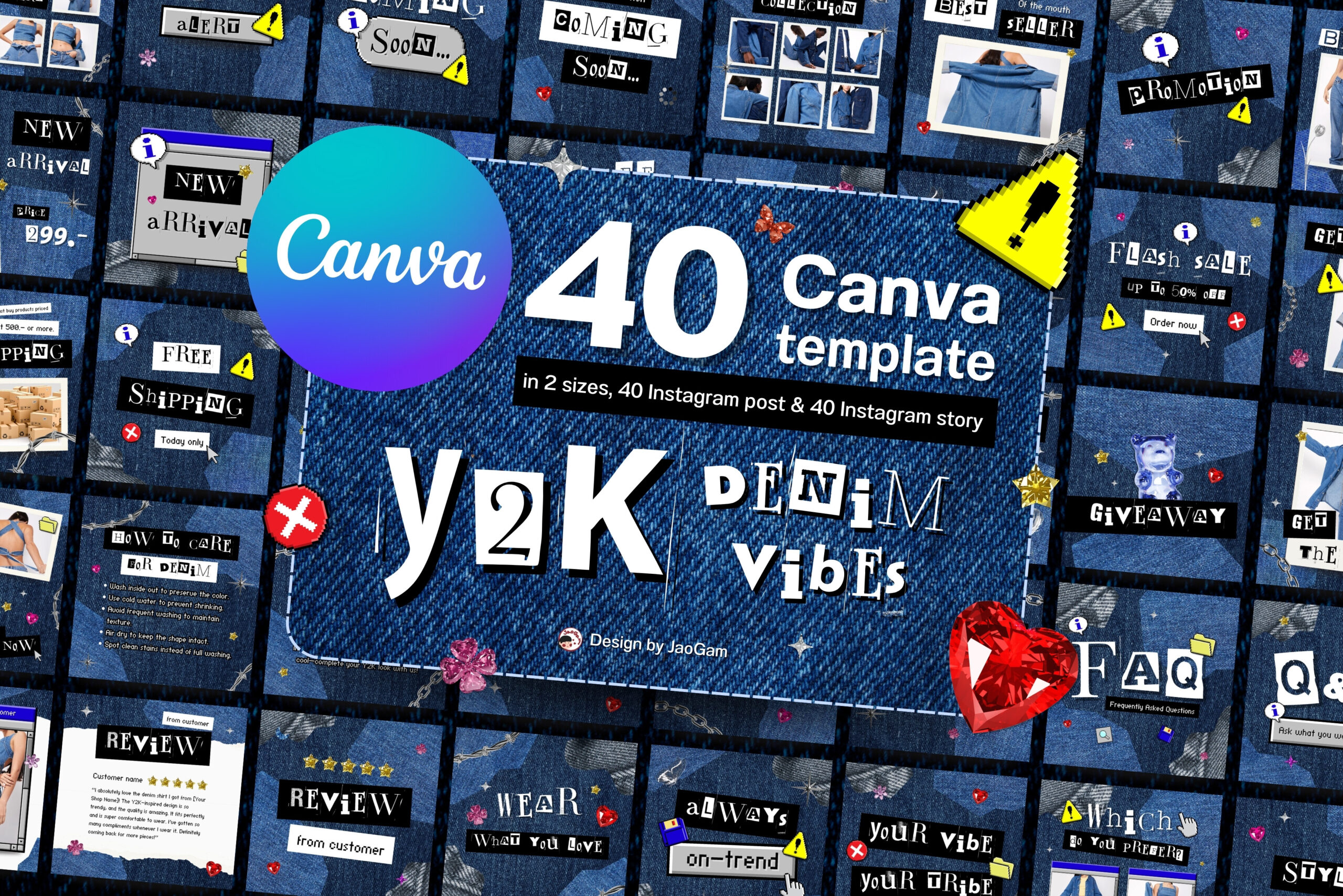instagram template for story y2k y2k denim vibes canva templates canva template