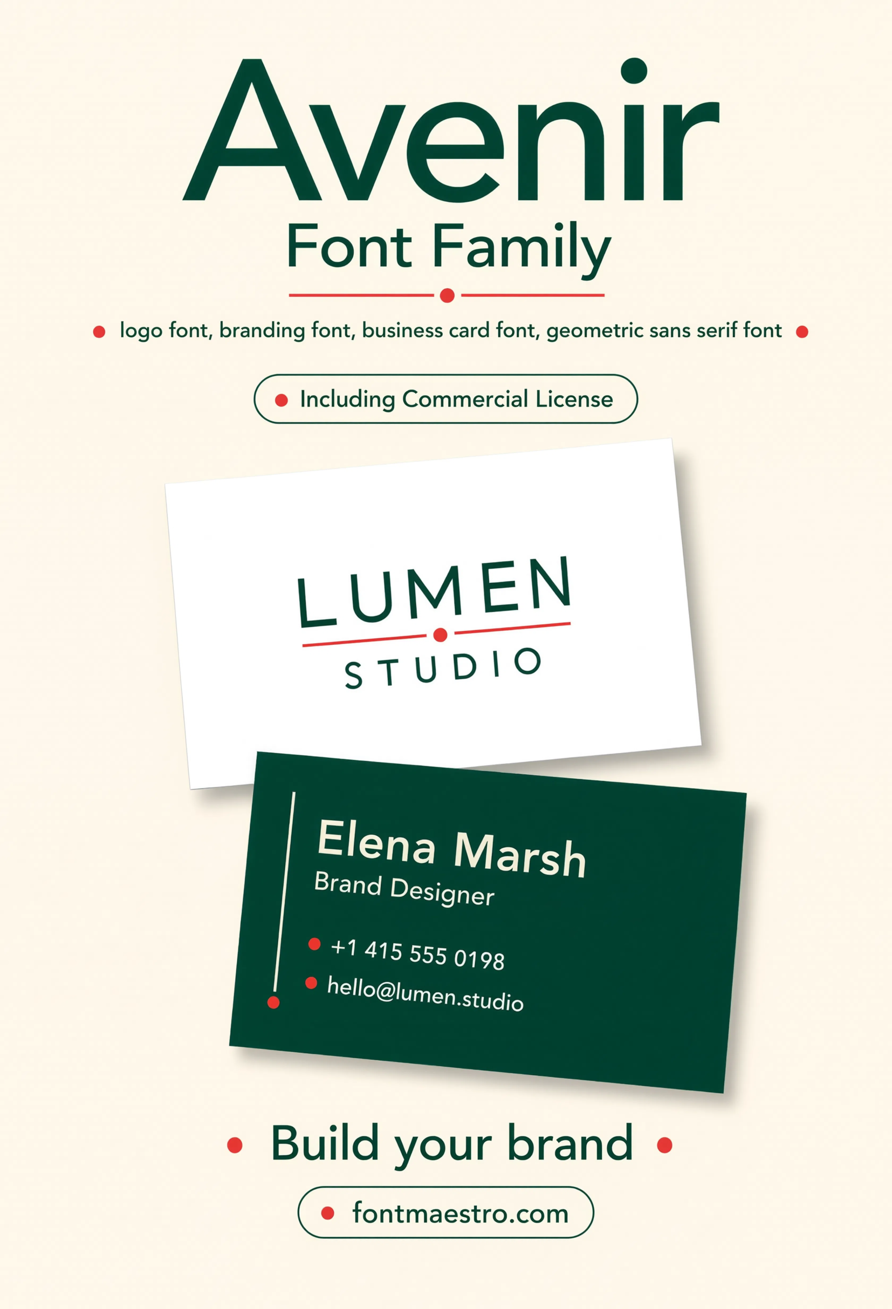 creative fonts for logo Avenir branding mockup