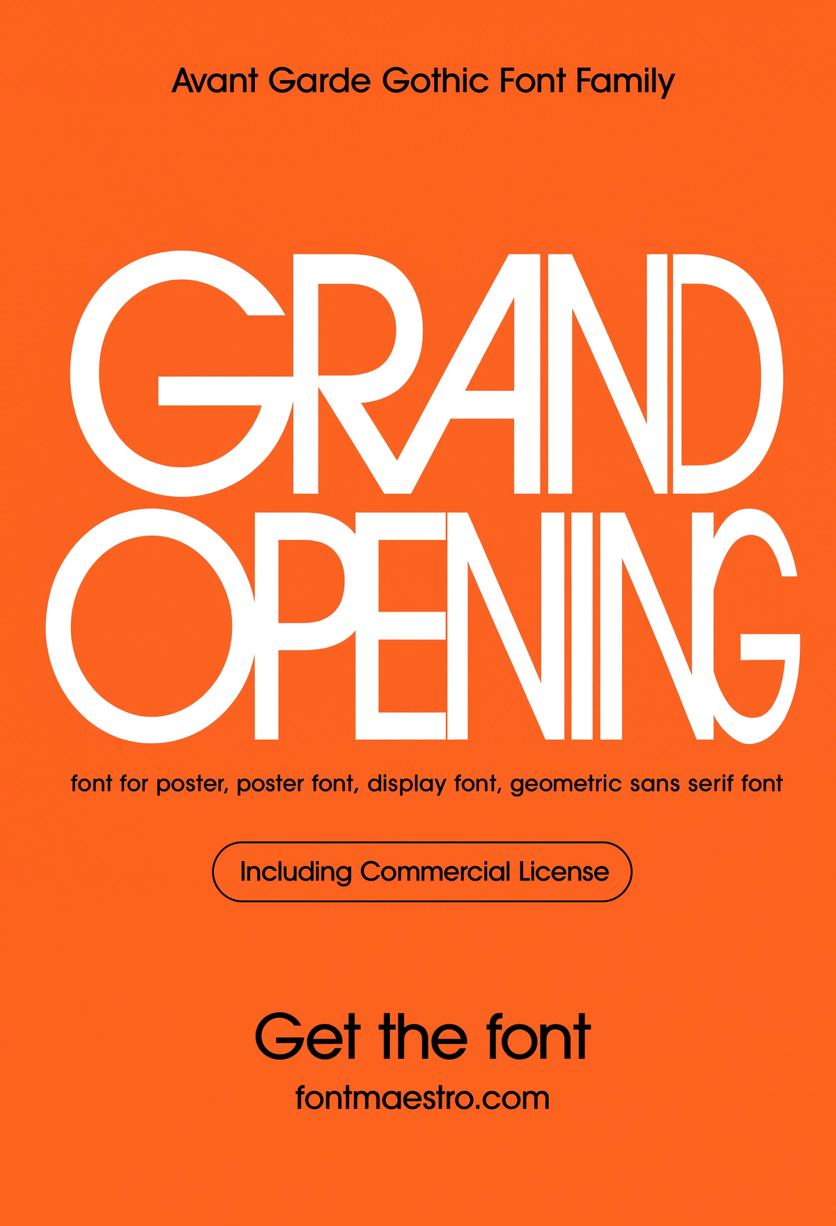 Best Font for Poster Design — Bold Geometric Type for Events, Fashion & Retail Posters 4 font for poster grand opening announcement bold geometric type