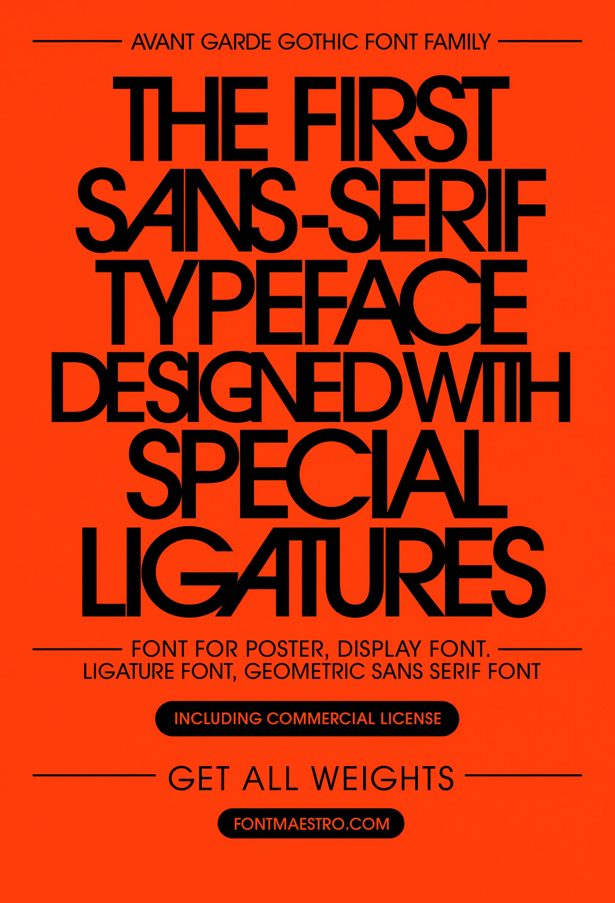 Best Font for Poster Design — Bold Geometric Type for Events, Fashion & Retail Posters 10 font poster design ligature detail geometric sans specimen