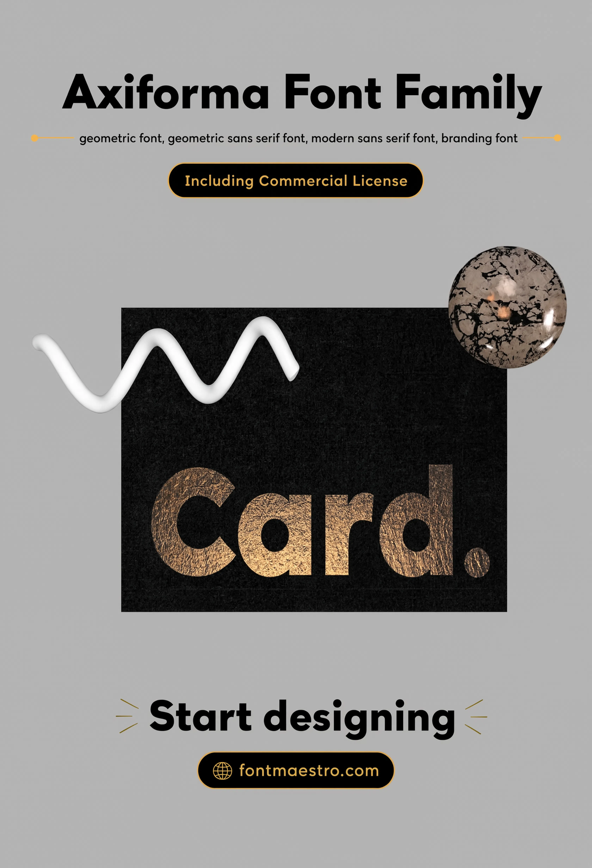 geometric letters font card logo composition sans-serif