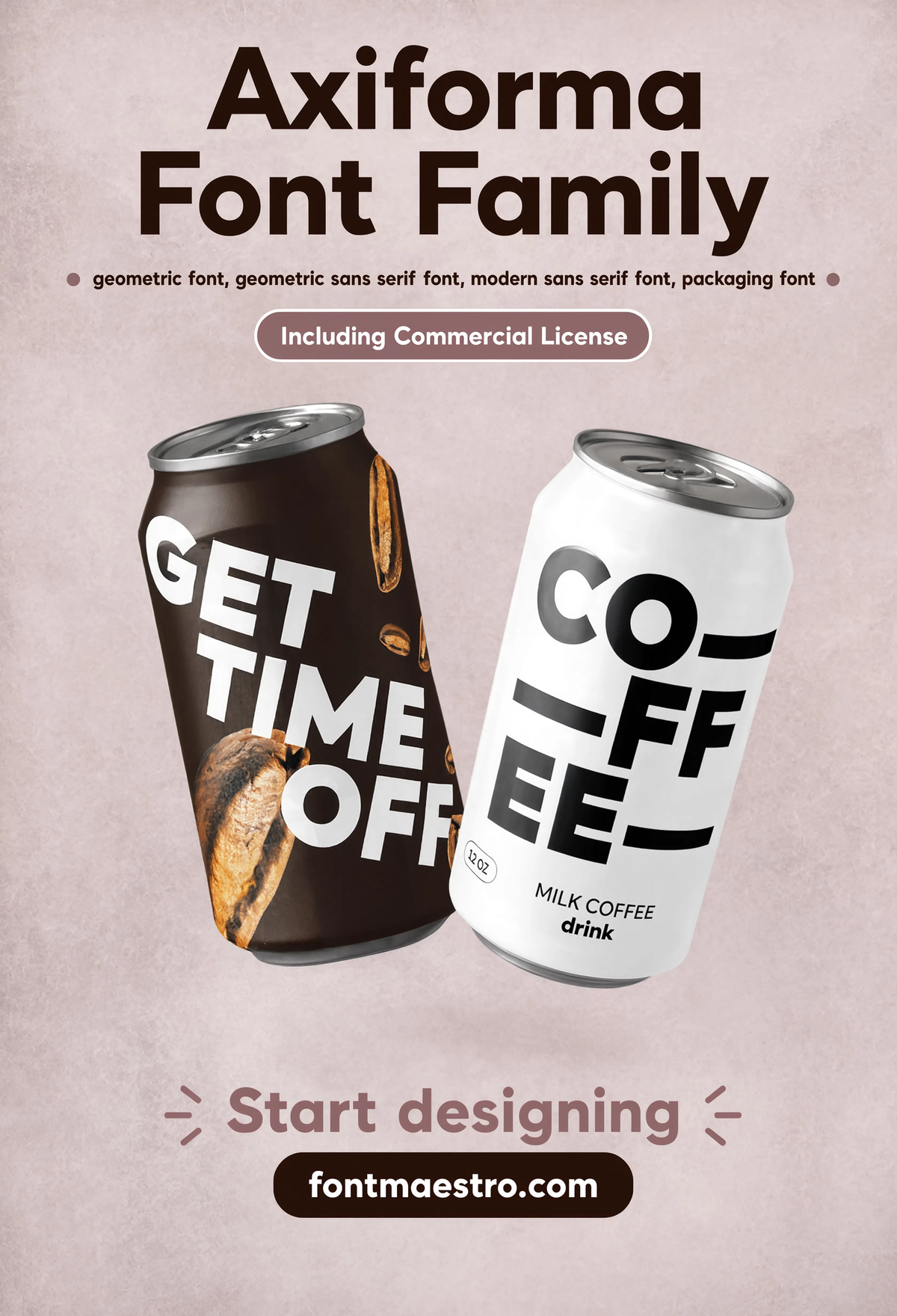 overlapping letters font coffee packaging geometric sans
