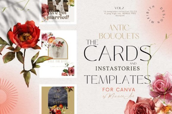 birthday instagram story template antic bouquets cards and instagram templates canva template