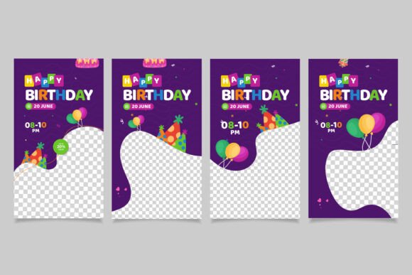 birthday instagram story template happy birthday instagram story template — set 2 canva template