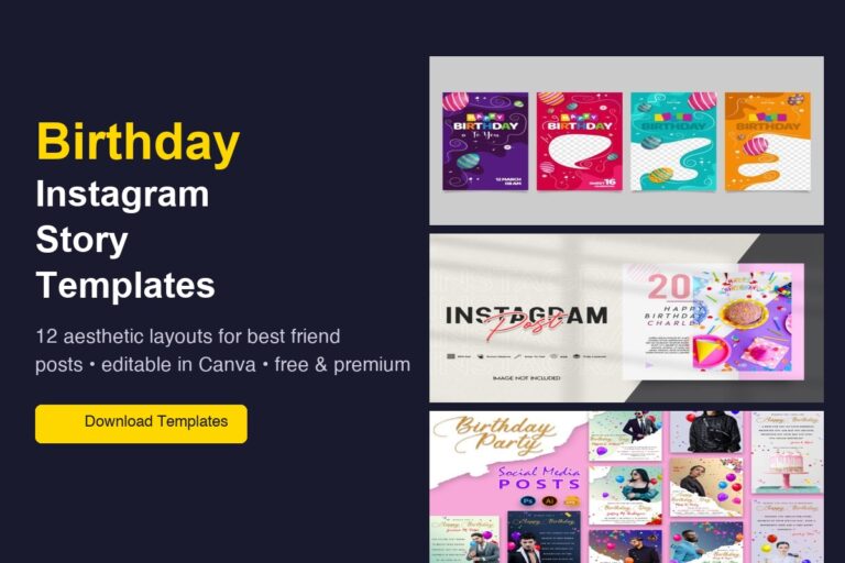 12 Birthday Layout Instagram Story for Best Friend — Aesthetic Templates 2026