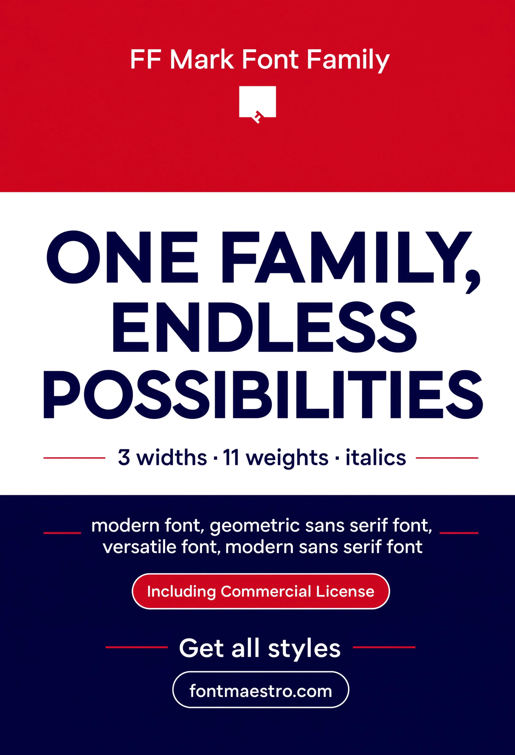 beautiful modern font FF Mark statement poster