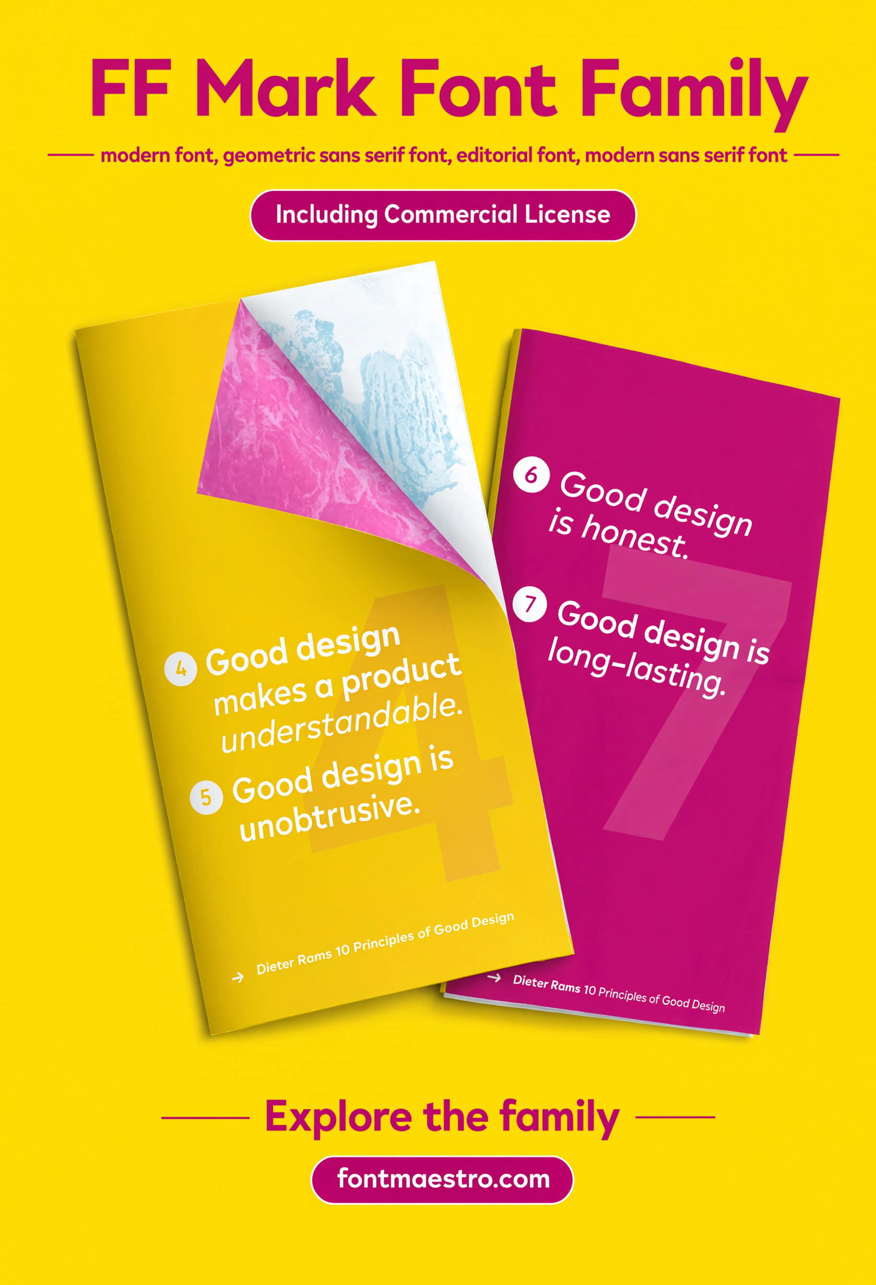 beautiful modern font FF Mark good design brochure