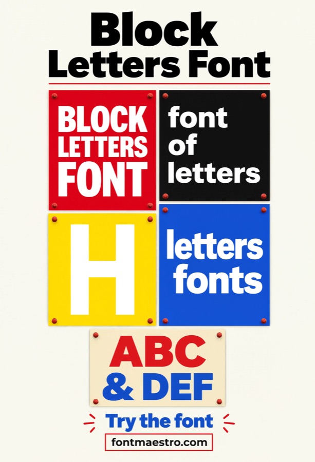 Alphabet Font For Letters: Neue Helvetica for Signage & Large-Scale Lettering 3 block letters font wall art poster