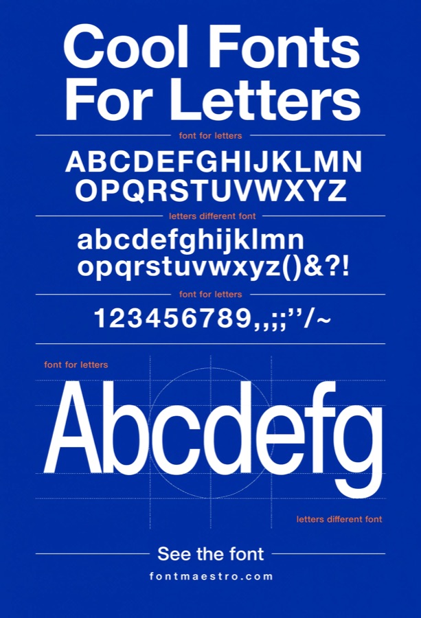 Alphabet Font For Letters: Neue Helvetica for Signage & Large-Scale Lettering 7 cool fonts for letters blue display