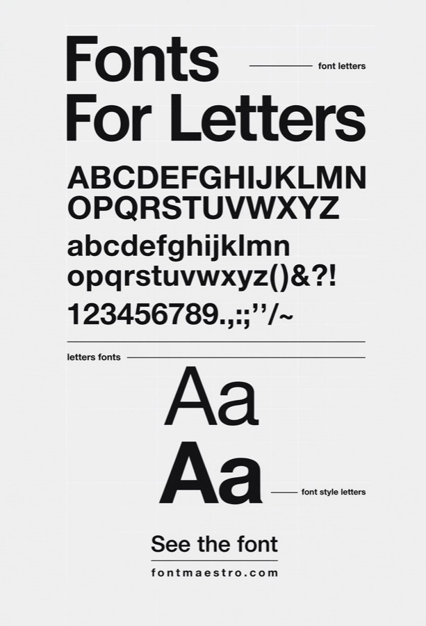 Alphabet Font For Letters: Neue Helvetica for Signage & Large-Scale Lettering 17 fonts for letters specimen sheet