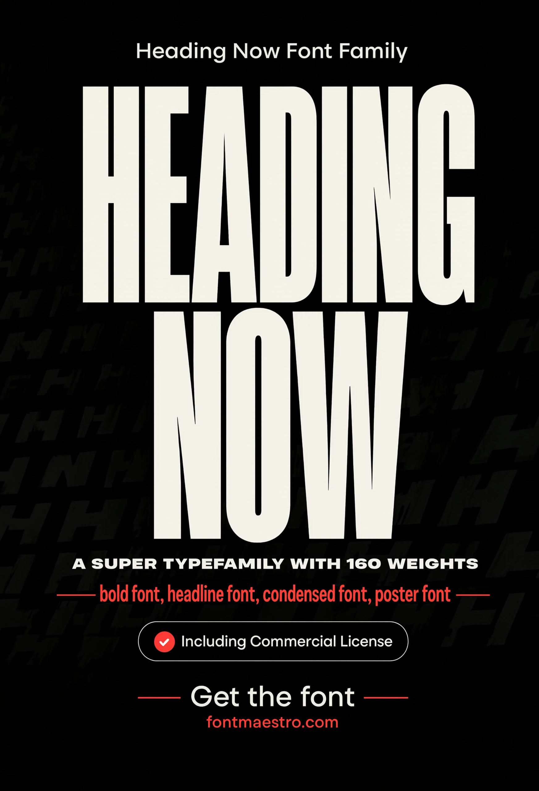 bold font style name Heading Now hero headline