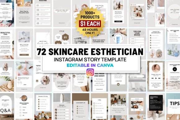 canva instagram story templates skincare instagram canva story template editable