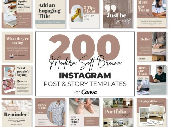 canva instagram story templates instagram canva templates soft brown editable