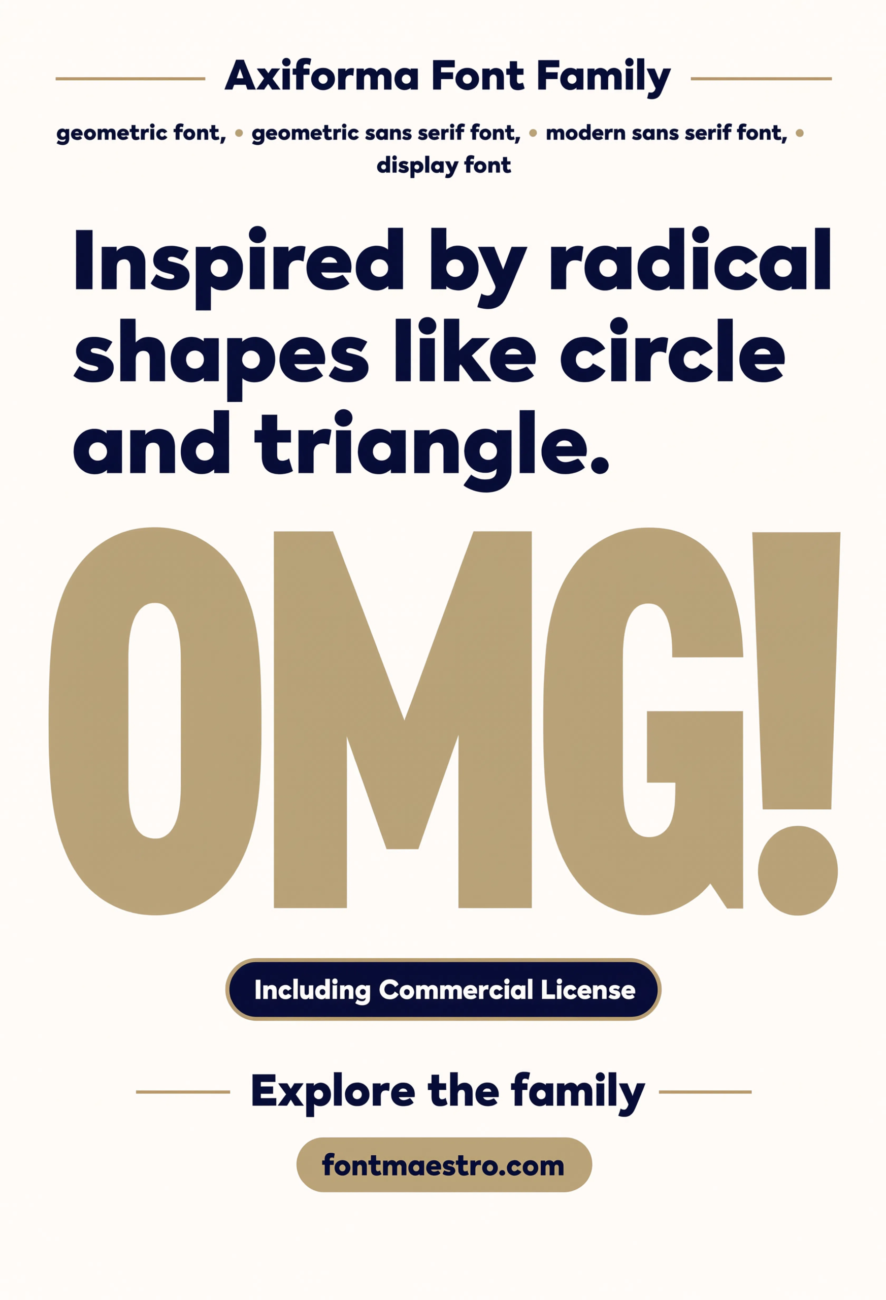 capital letters font styles Axiforma radical shapes poster