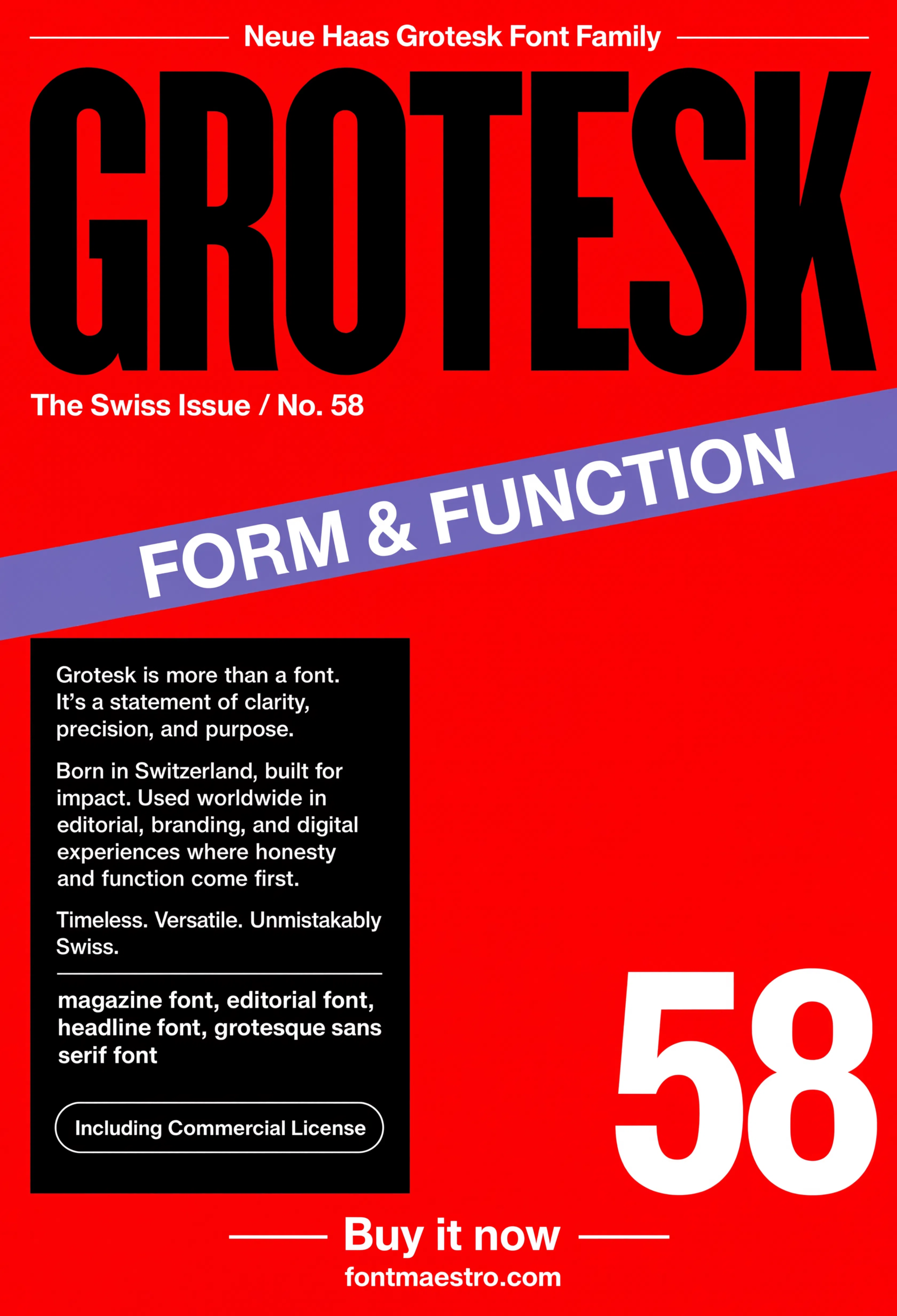 classic font styles Neue Haas Grotesk magazine cover