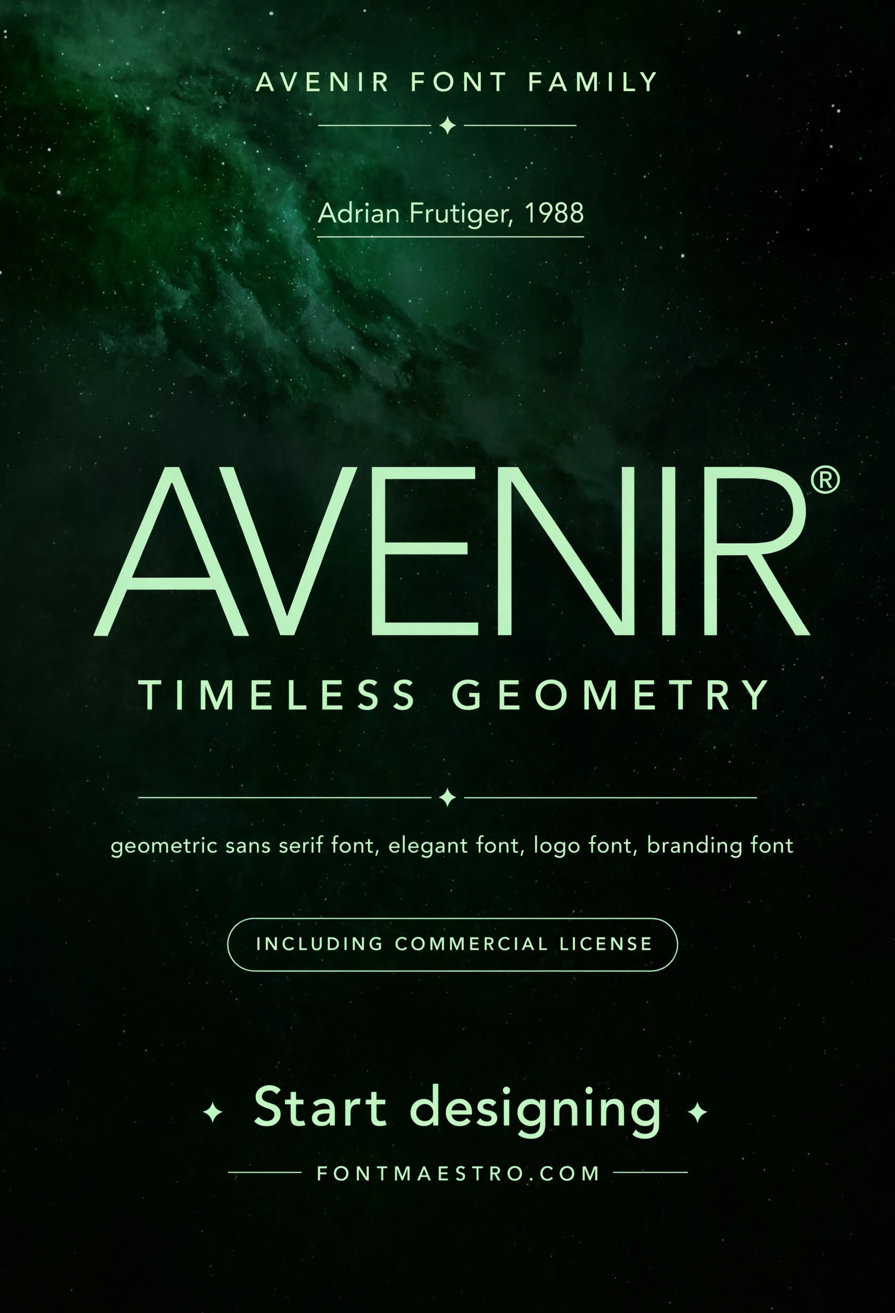 creative fonts for logo Avenir cosmic hero display