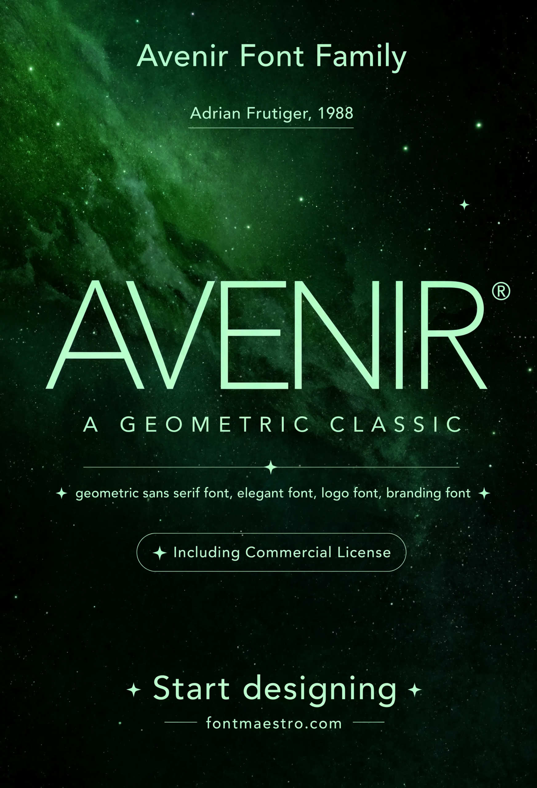 creative font logo Avenir cosmic hero display alternate crop