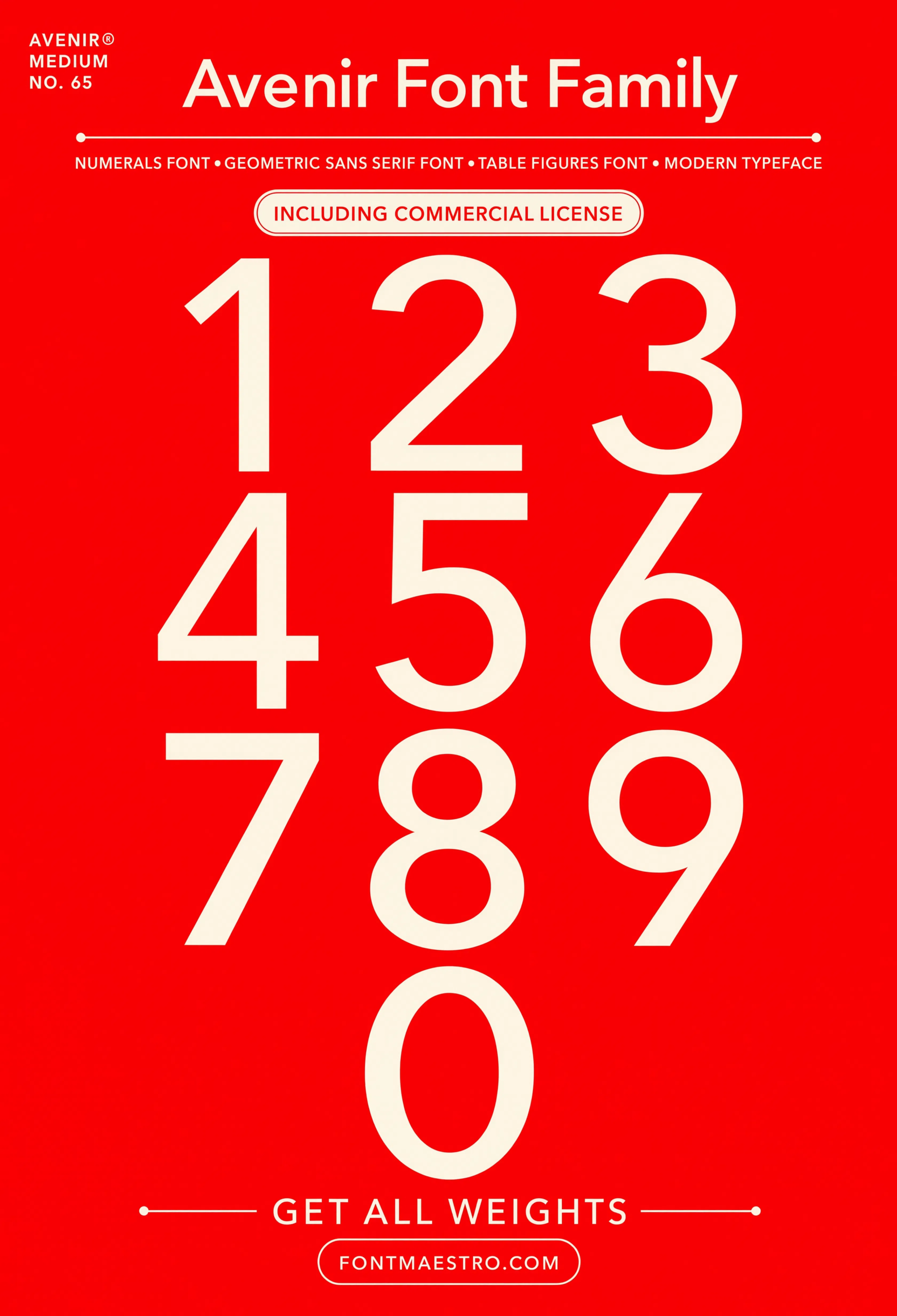 creative font logo Avenir numerals typography