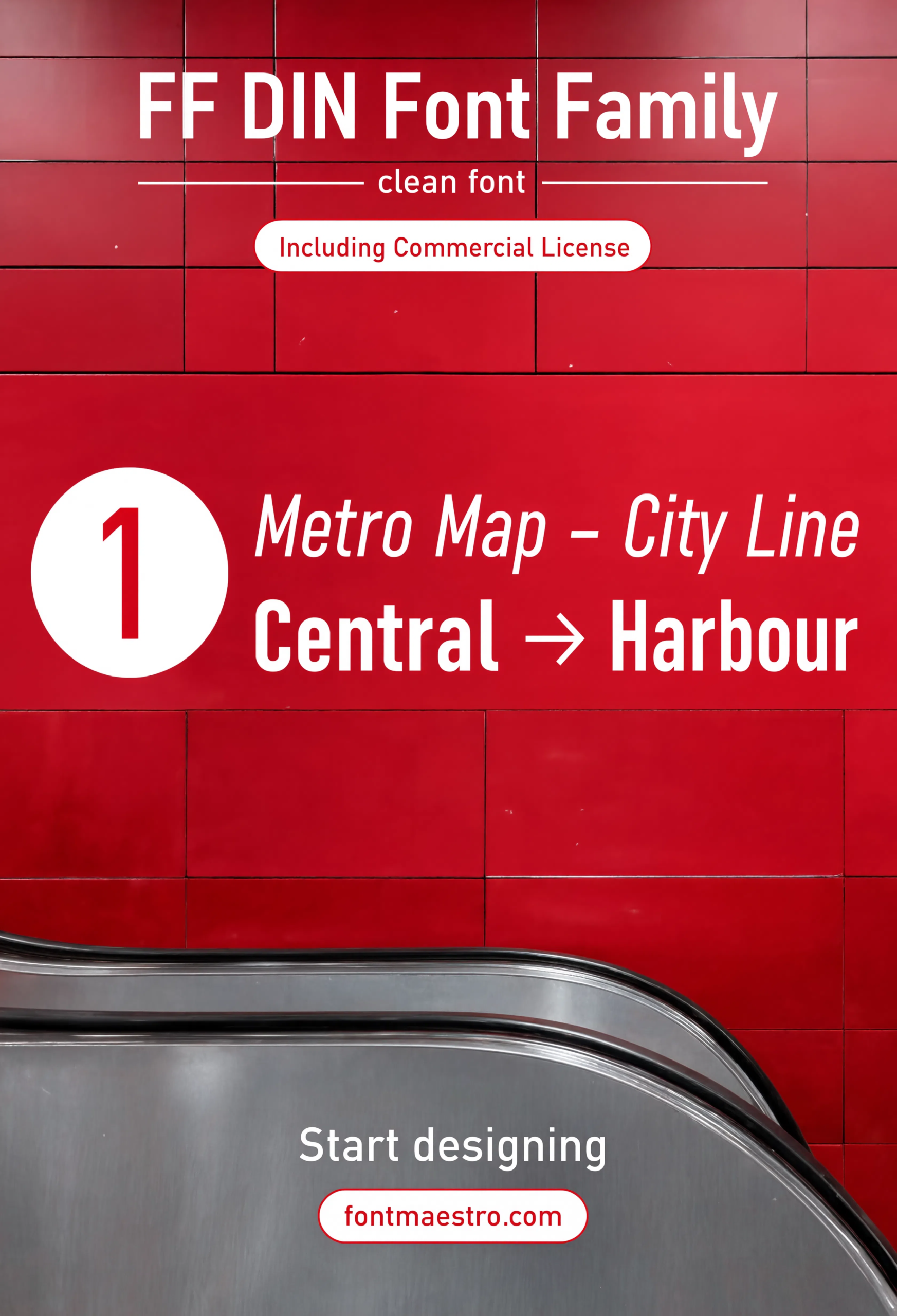 display fonts FF DIN metro wayfinding sign