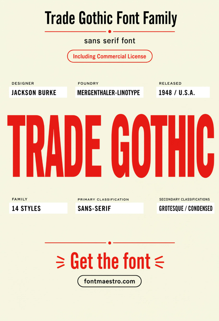 Trade Gothic — Bold Grotesque Type for Posters & Branding
