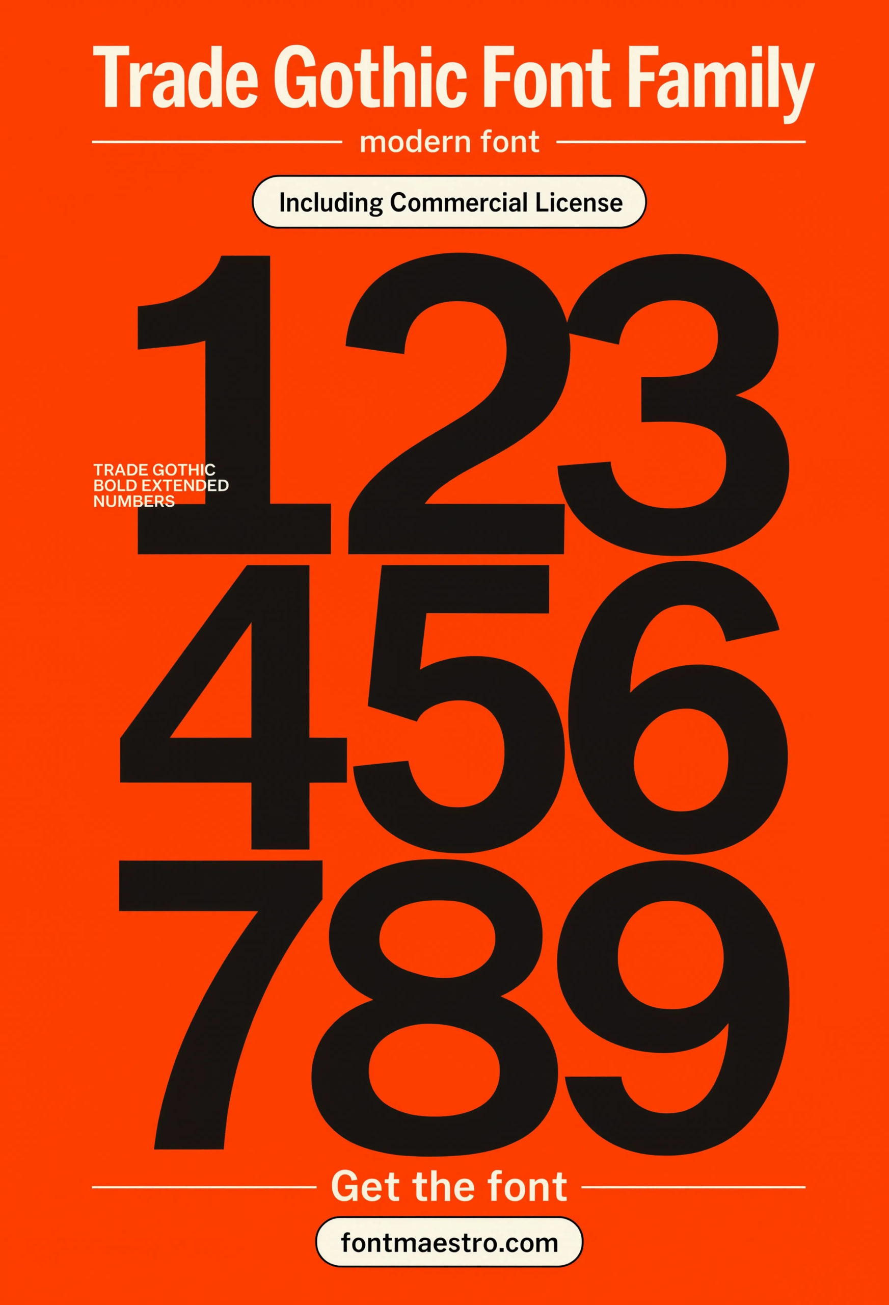 font styles bold Trade Gothic numbers