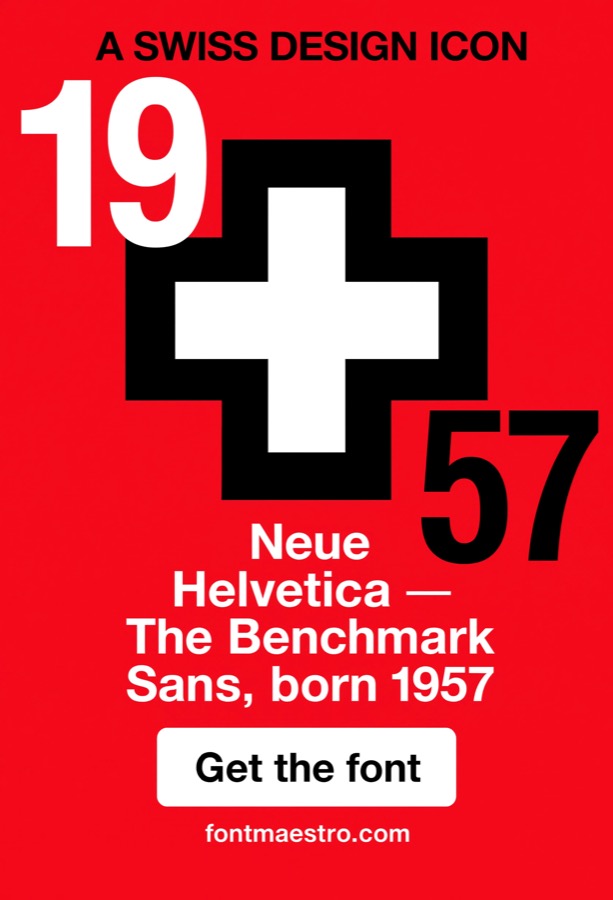 swiss cross helvetica detail