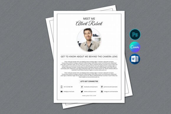 instagram story template about me photographer about me page canva template