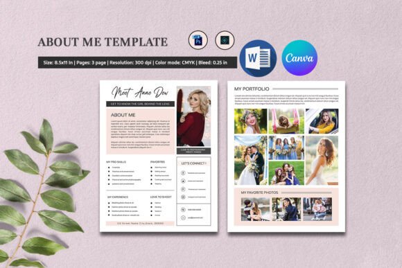 instagram story template about me photographer about me page — set 2 canva template