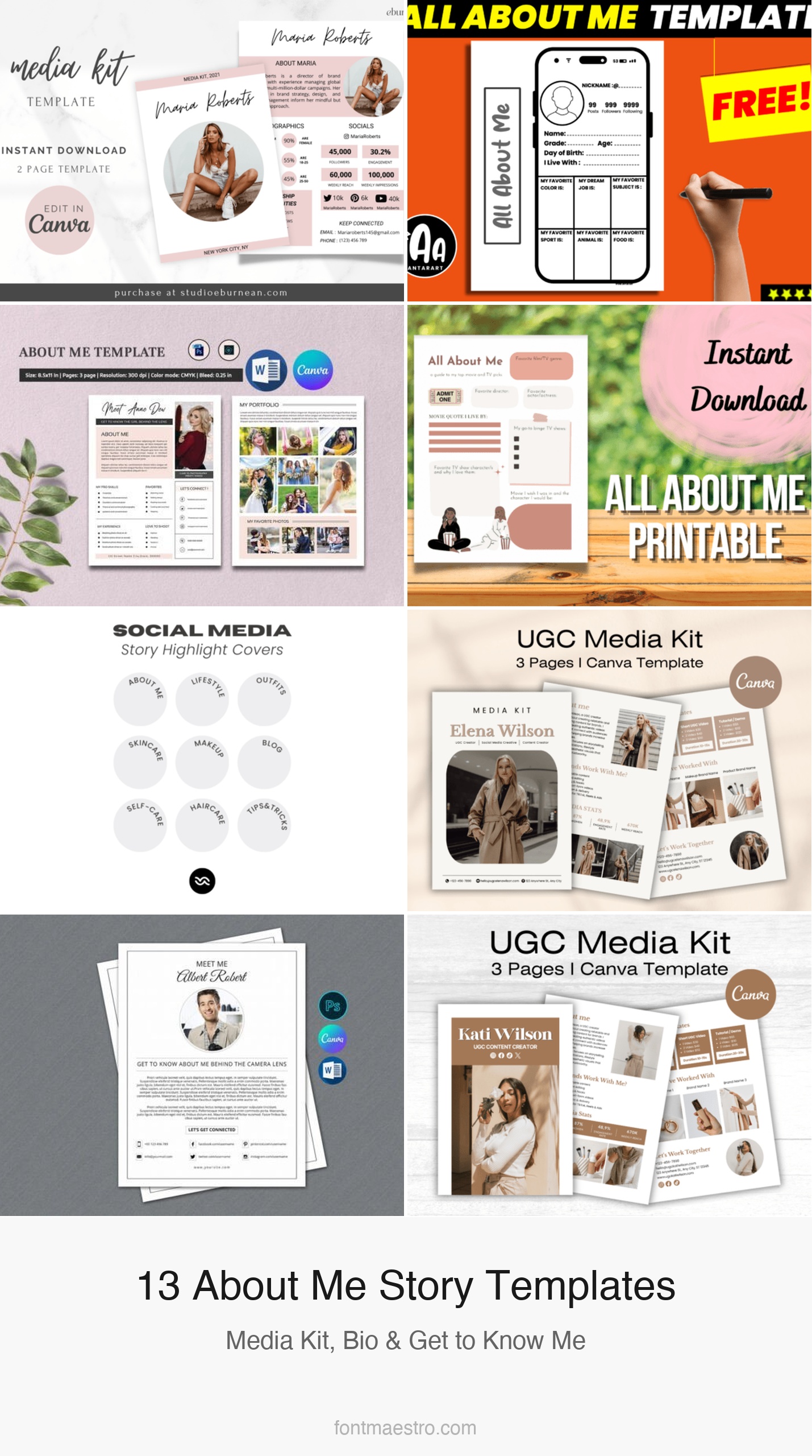 13 Instagram Story Template About Me — Media Kit, Bio & Get to Know Me 2026
