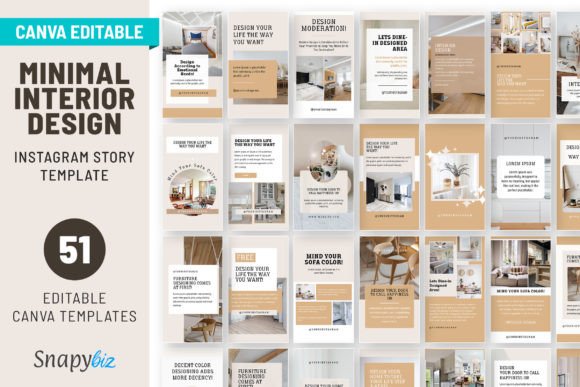instagram aesthetic story interior design ig canva story templates editable canva template