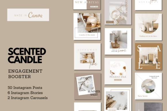 instagram aesthetic story scented candle instagram template editable canva template
