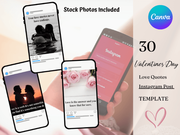 instagram story template love valentine's day love quotes instagram canva template