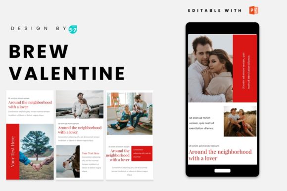 instagram story template love instagram story template — brew valentine canva template