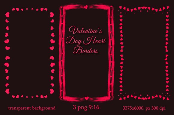 instagram story template love 3 valentine's day heart borders canva template