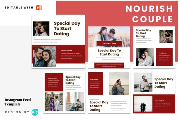 instagram story template love instagram feed template — nourish couple canva template