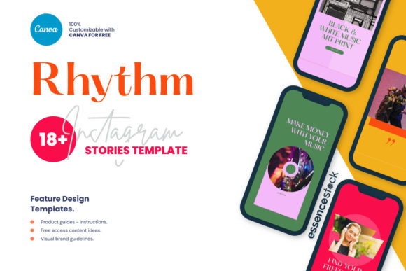instagram story template music concert event music colorful instagram story canva template