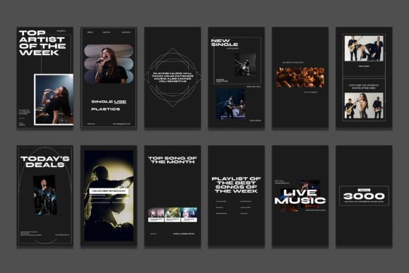 instagram story template music concert hertz music instagram template psd canva template