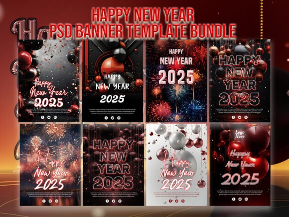 instagram story template new year happy new year psd banner template editable canva