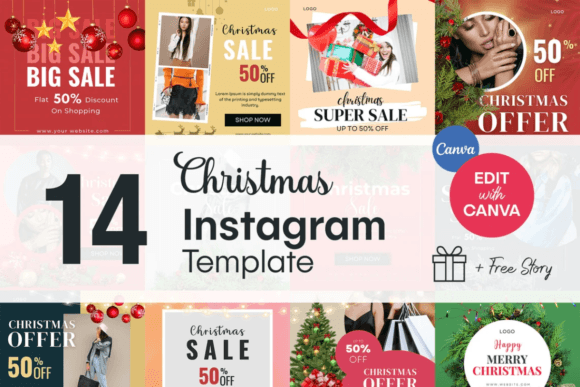 instagram story template new year christmas editable instagram templates editable canva