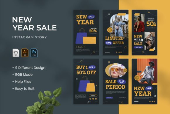 instagram story template new year new year sale - instagram story editable canva