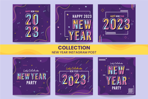 instagram story template new year memphis style new year party banner editable canva