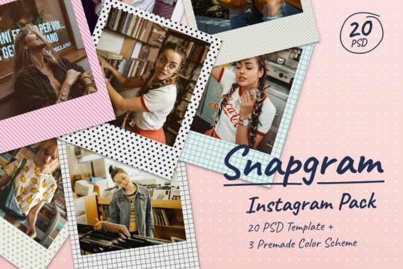 instagram story template polaroid photo collage instagram pack — snapgram canva template