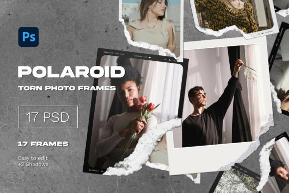 instagram story template polaroid photo collage polaroid torn photo frames canva template