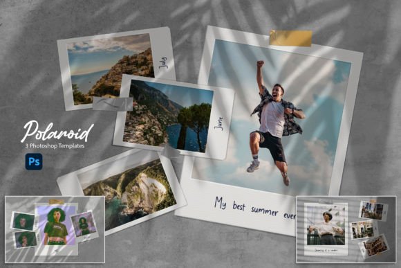 instagram story template polaroid photo collage 3 polaroid photo templates canva template