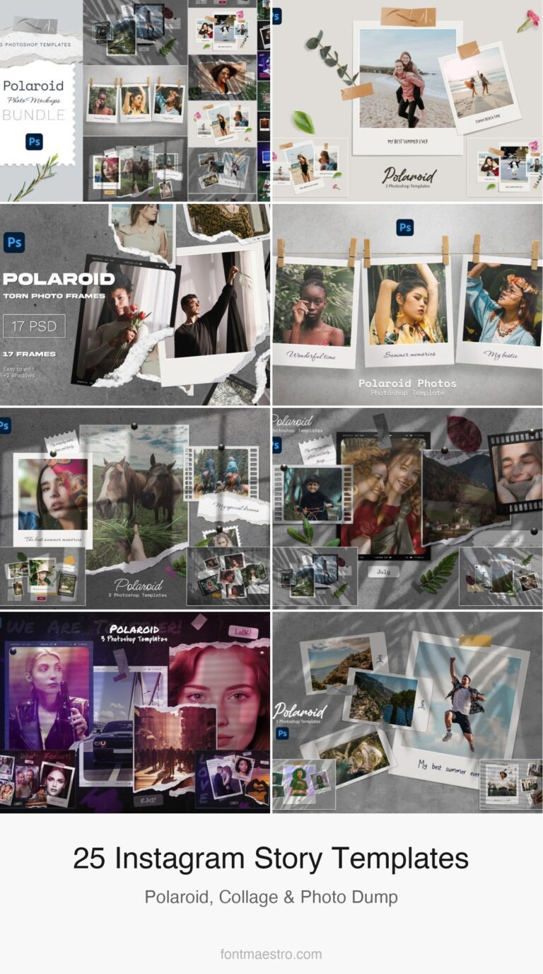 25 Instagram Story Template Polaroid — Photo Dump & Collage Designs 2026